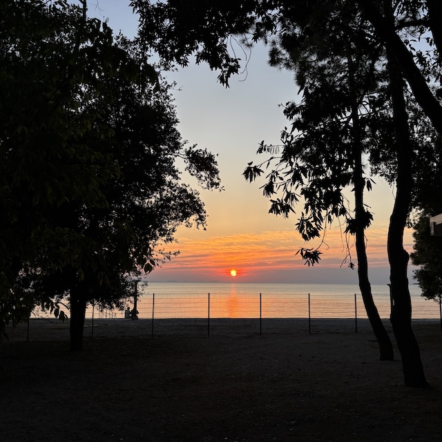 Sunset at the campsite in Zadar